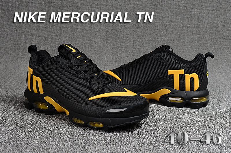 2018 Men Nike Air Max Mercurial TN Black Yellow Shoes